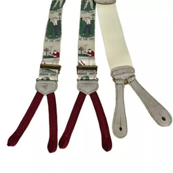 Trafalgar Mens Y Back Suspender Multicolor Button Adjustable Golf Novelty 46" - Picture 7 of 12